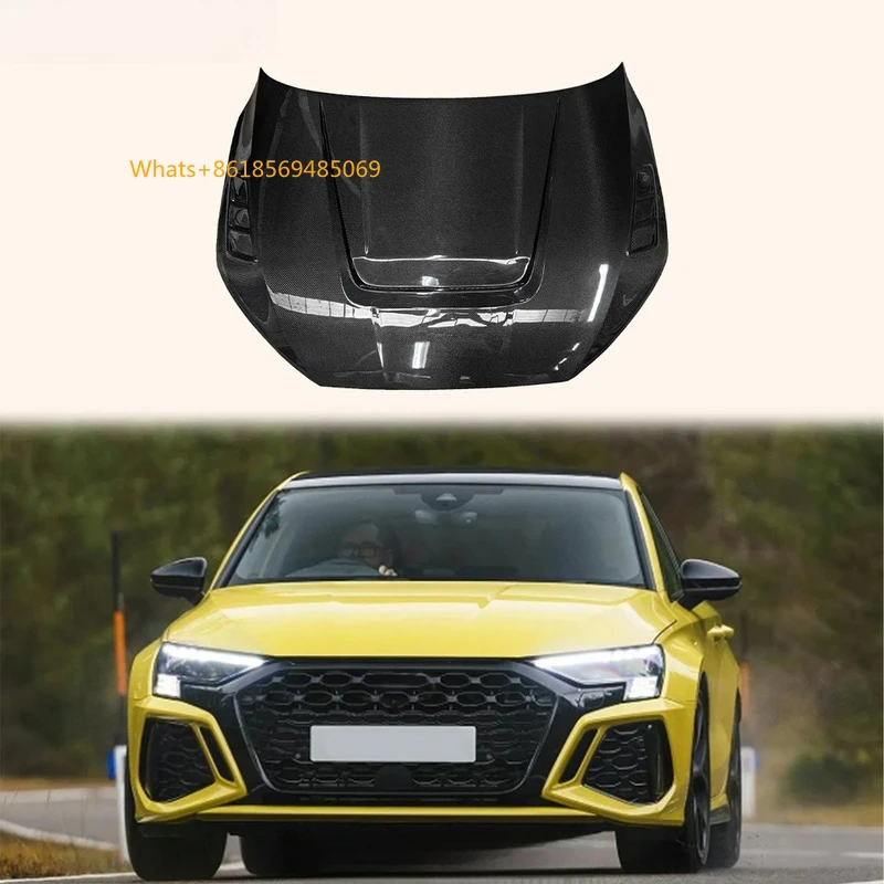 Real 3 8Y 21-24 Sprtback Carbon KZDA Style Front Vented Cooling Hood