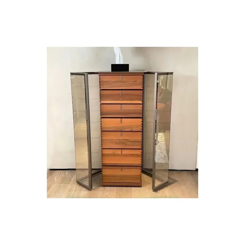 

Glass aircraft cabinet, Italian light luxury, display cabinet, solid wood