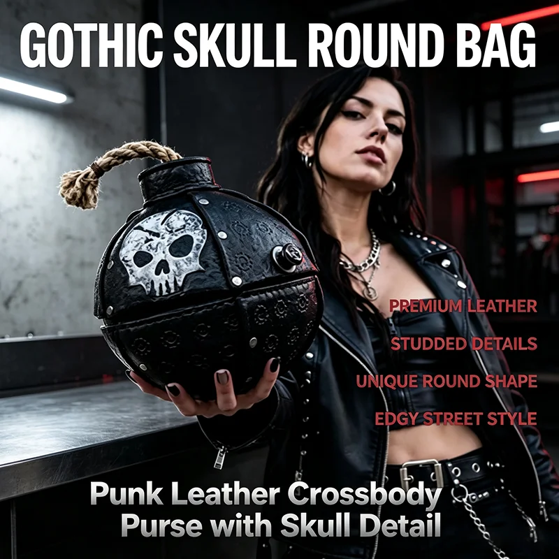 Creative Shaped PU Leather Purse Rivet Decor Gothic Crossbody Bag Vintage Steampunk Mini Shoulder Bag For Party Cosplay