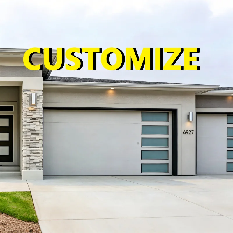 Any Size Custom Obstacle Reverse Aluminum Garage Door Smart Anti Pinch Remote Auto Lift Household Security Protection Entry Door
