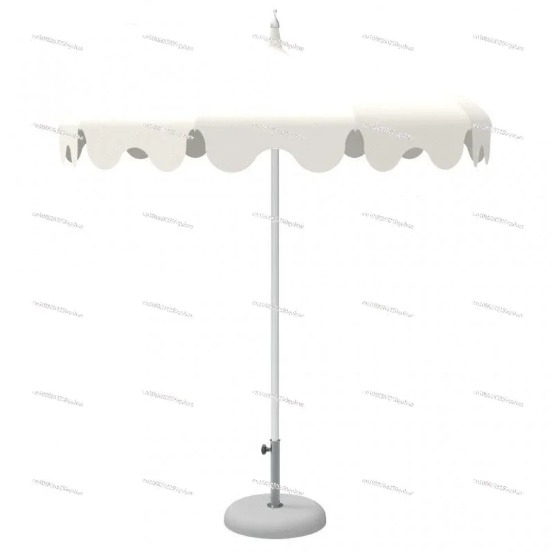 

Shade Sun Umbrella Outdoor Leisure Aluminum Rod Polyester Large Courtyard Pagoda Umbrella 16 Bone Sand Blue and White Beach
