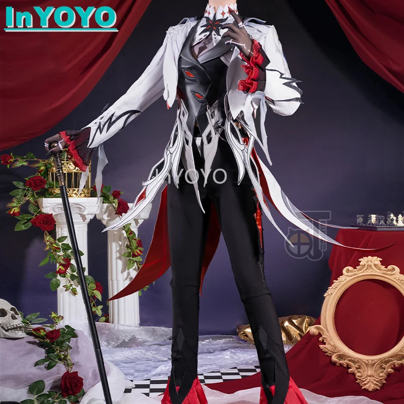 InYOYO Arlecchino The Knave Costume Cosplay Genshin Impact Fashion Swallowtail Uniform Game Suit Halloween Party Outfit Women