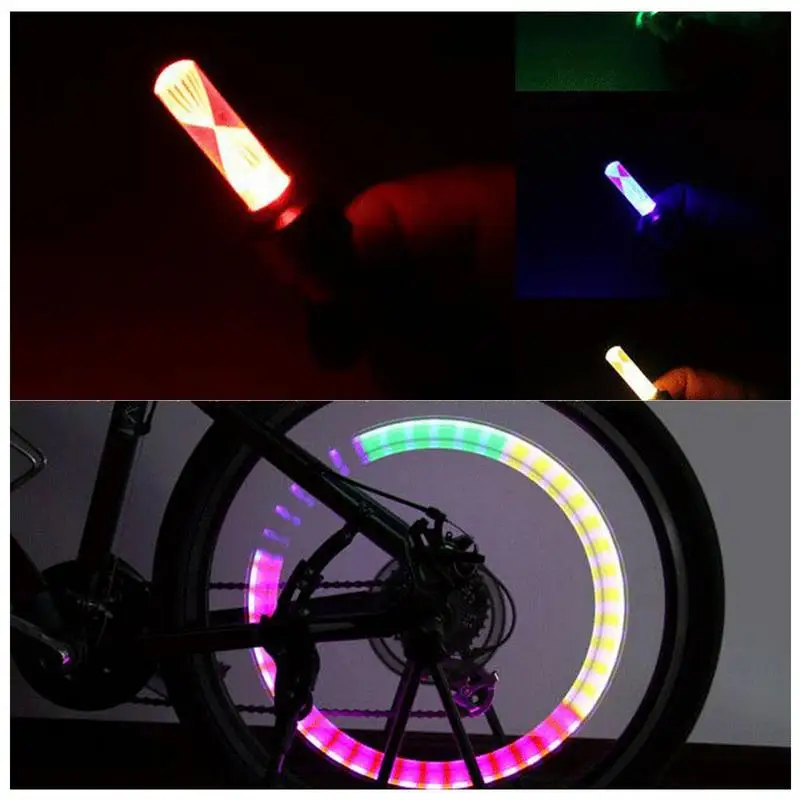 LED Bike Valves Light Colorful Rocket Type Wheel Tyre Valves Caps Light Bike Tire Lamp Motorcycle Wheel Tire Lamp Bicycle Lights