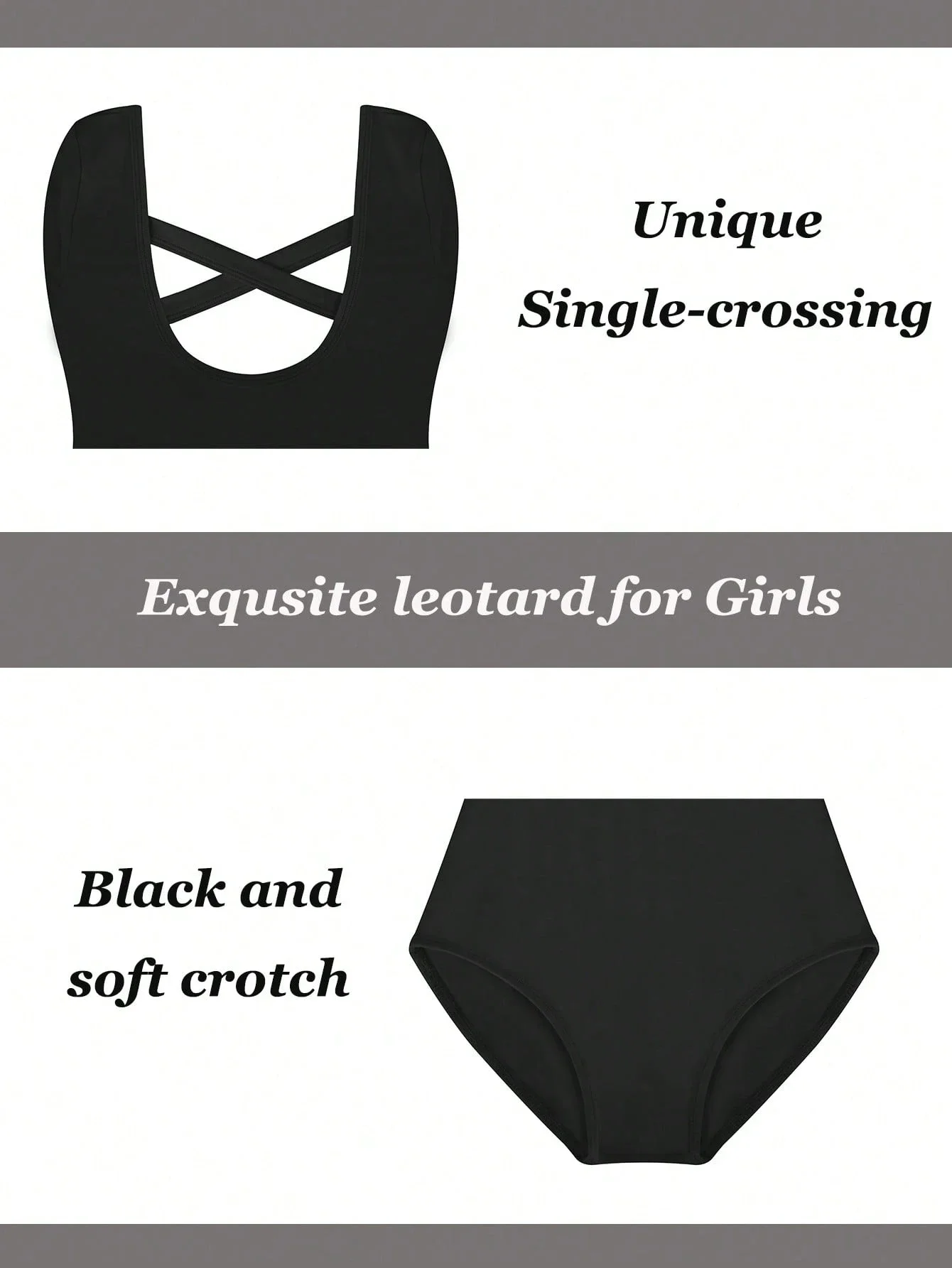 Justaucorps de gymnastique pour filles, justaucorps de danse à manches longues pour enfants, doublure avant complète au dos, body de Ballet croisé