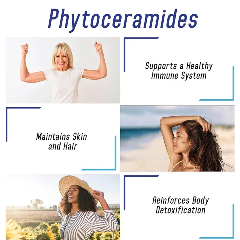 Phytoceramides-يقلل الخطوط الدقيقة والتجاعيد ، يقلل من الشيخوخة ، العناية بالبشرة ، الدعائم ، mg