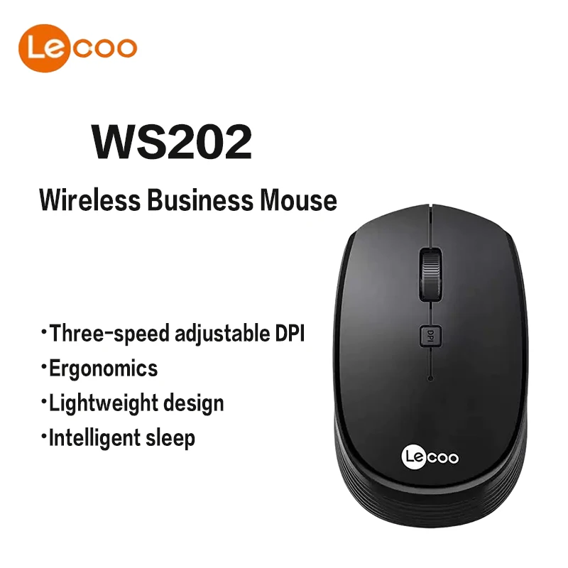 Lecoo ws202 drahtlose Business-Maus dreistufig einstellbar dpi bis zu 1200 leichtes Design intelligente Schlaf ergonomie