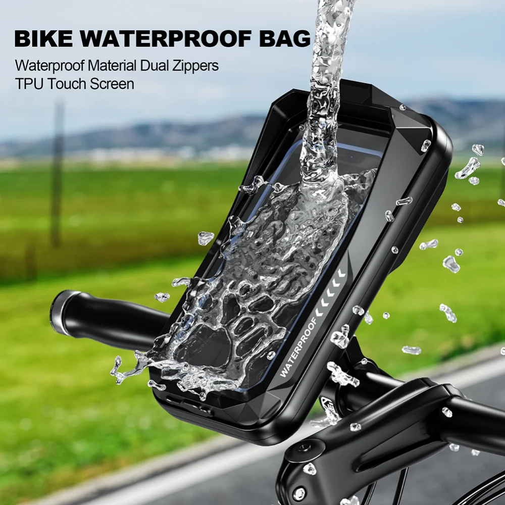 Waterproof Bicycle Phone Holder Motorcycle Bike Handlebar Phone Case Bag for iPhone 12 13 14 Samsung Bike Phone Stand Mount