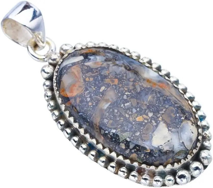 

StarGems Natural Jasper Handmade 925 Sterling Silver Pendant 1.75" F4280