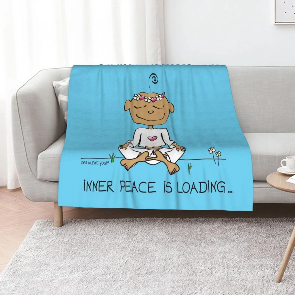 Inner Peace Is Loading Throw Blanket sofa bed Plaid on the sofa Decoratives Thin Loose Retros Blankets