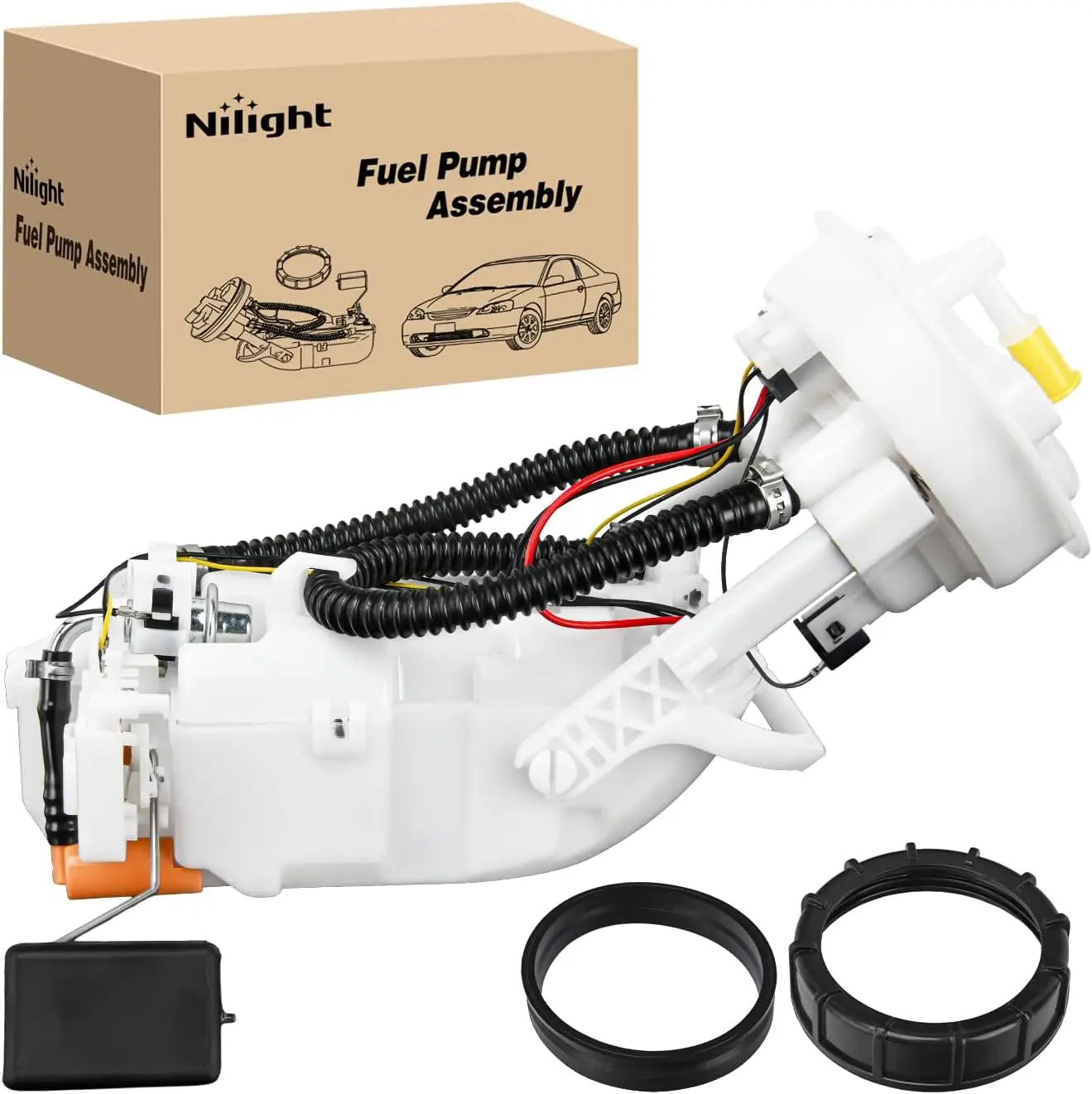 Nilight Fuel Pump Assembly E8566M Fit for Honda Civic 2001 2002 2003 2004 2005 L4 1.3L 1.7L 2.0L Automotive Replacement Electric Fuel Pumps Module Assembly with Sending Unit Replaces # SP8011M FG1394