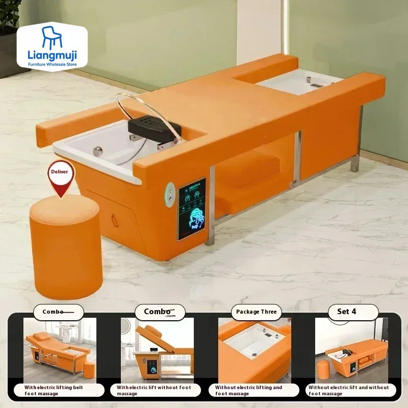 

Hair Spa Washing Bed Hairdressing Shampoo Pedicure Wash With Chair Professional Massage Washbasin Thai Backwash Units Salon