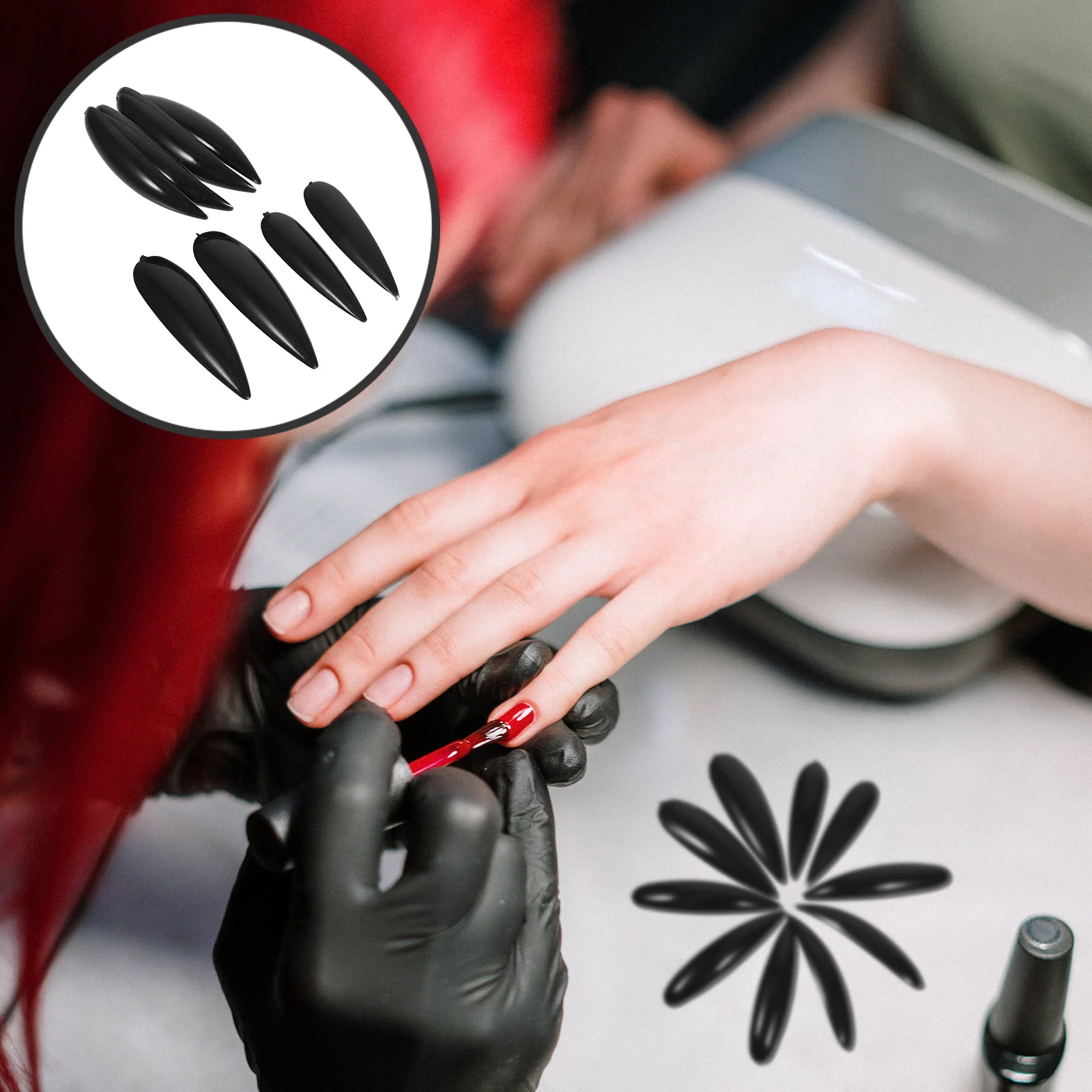 

5 шт. накладные ногти с полным покрытием, длинные, тонкие, шикарные, элегантные, для маникюра, ночного клуба, Хэллоуина, ведьмы, накладные ногти, принадлежности для маникюра «сделай сам»