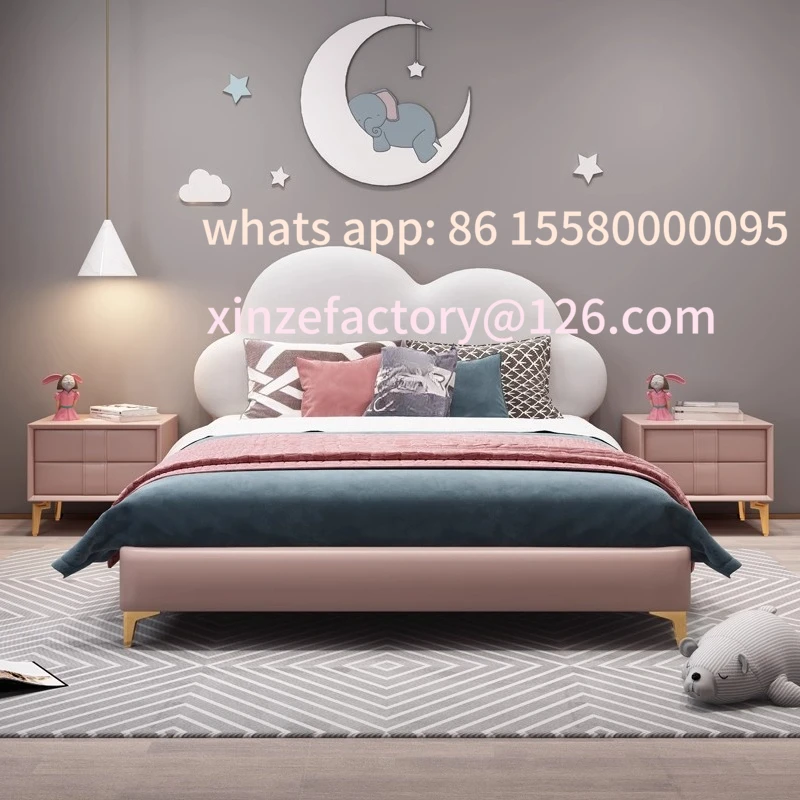 

Customizable Kids Bed Girl European Princess Pink