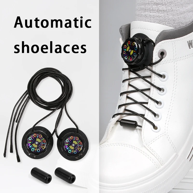 Slip-on Automatic Shoelaces No Tie Swivel Buckle Lazy Shoelaces No-assembly Shoelace Fixing Gadget for Sneakers Boots White Shoe