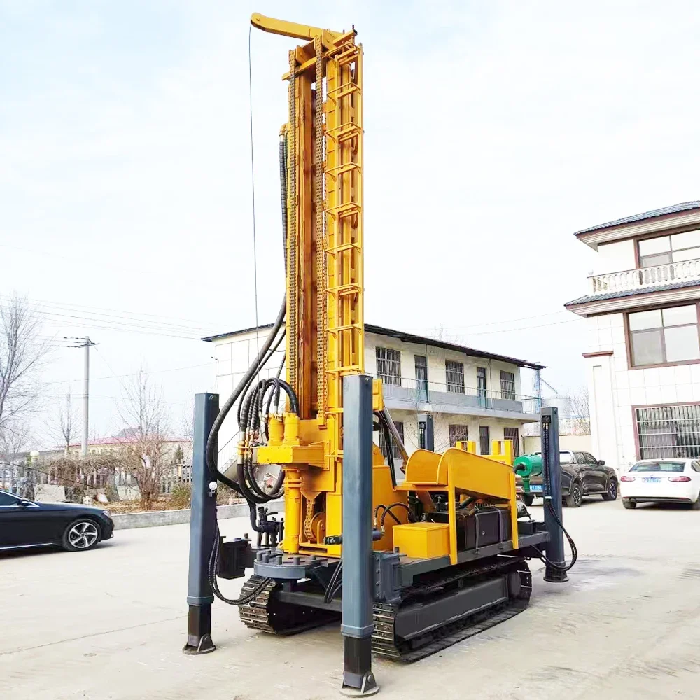 200-1000M Crawler Drilling Rig for Water Well Rotary Drill Rig with Essential Components Pump Motor Engine