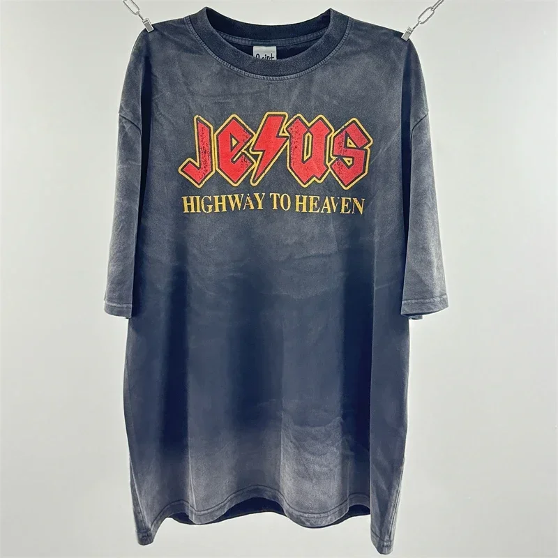 

Ретро модные брендовые потертые футболки SSSAINT LOUIS Amore Love для мужчин и женщин, футболка унисекс лучшего качества, футболка