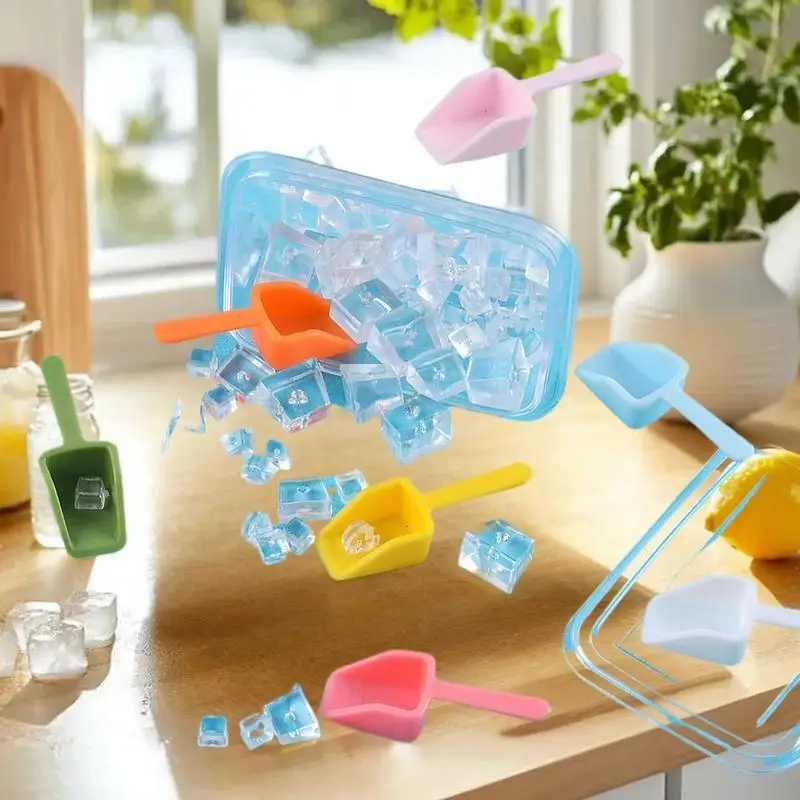 Conjunto de jogo de comida em miniatura para casa de bonecas – caixa de fazer gelo em escala 1/6, pá de gelo para acessórios de boneca