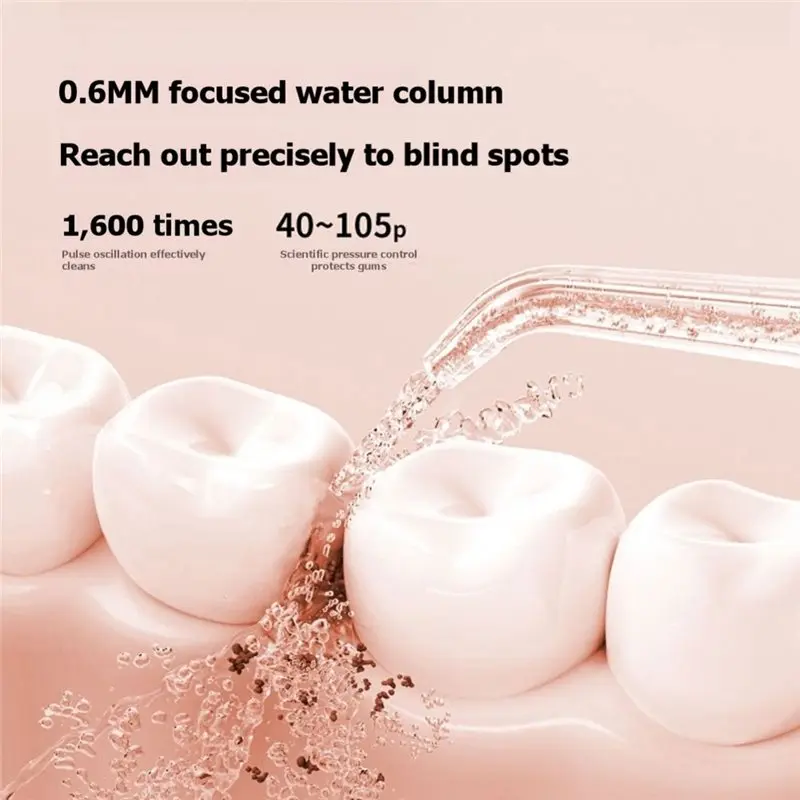 B82B-Mini Cordless Oral Irrigator For Home& Office, Portable Water Flosser For Travel Featuring 4 Pulse Modes Ideal Pink