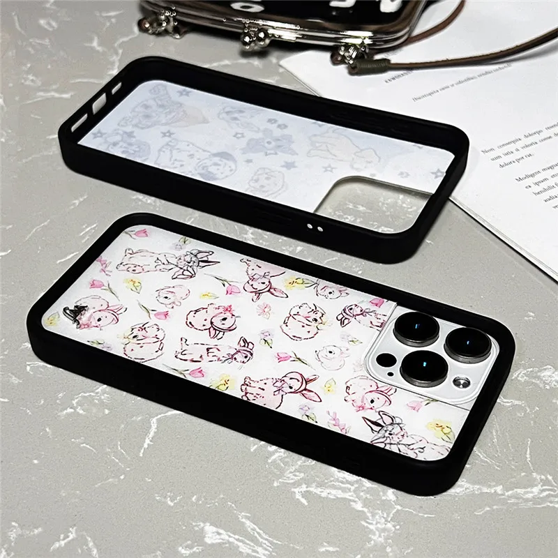 USA WF Wildflower wild flower Dog Phone Cases for iPhone 12 13 14 15 16 Pro Max Plus 16pro Bear Toy Rabbit Bunny label Cover