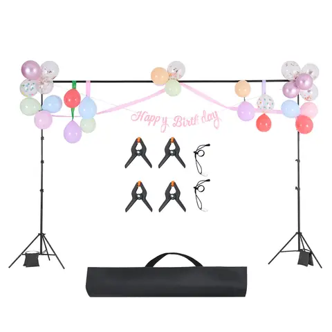 SucceBuy Backdrop Stand Adjustable Photo Backdrop Kit Heavy Duty Projector Screen Stand for Wedding Photo Video Studio Party