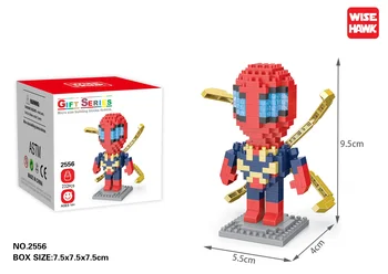 Marvel Micro Building Blocks Venom Spiderman Deadpool Loki Hulk Figure Super Heroes 3D Model Assembled Mini Brick Toys For Kids 43