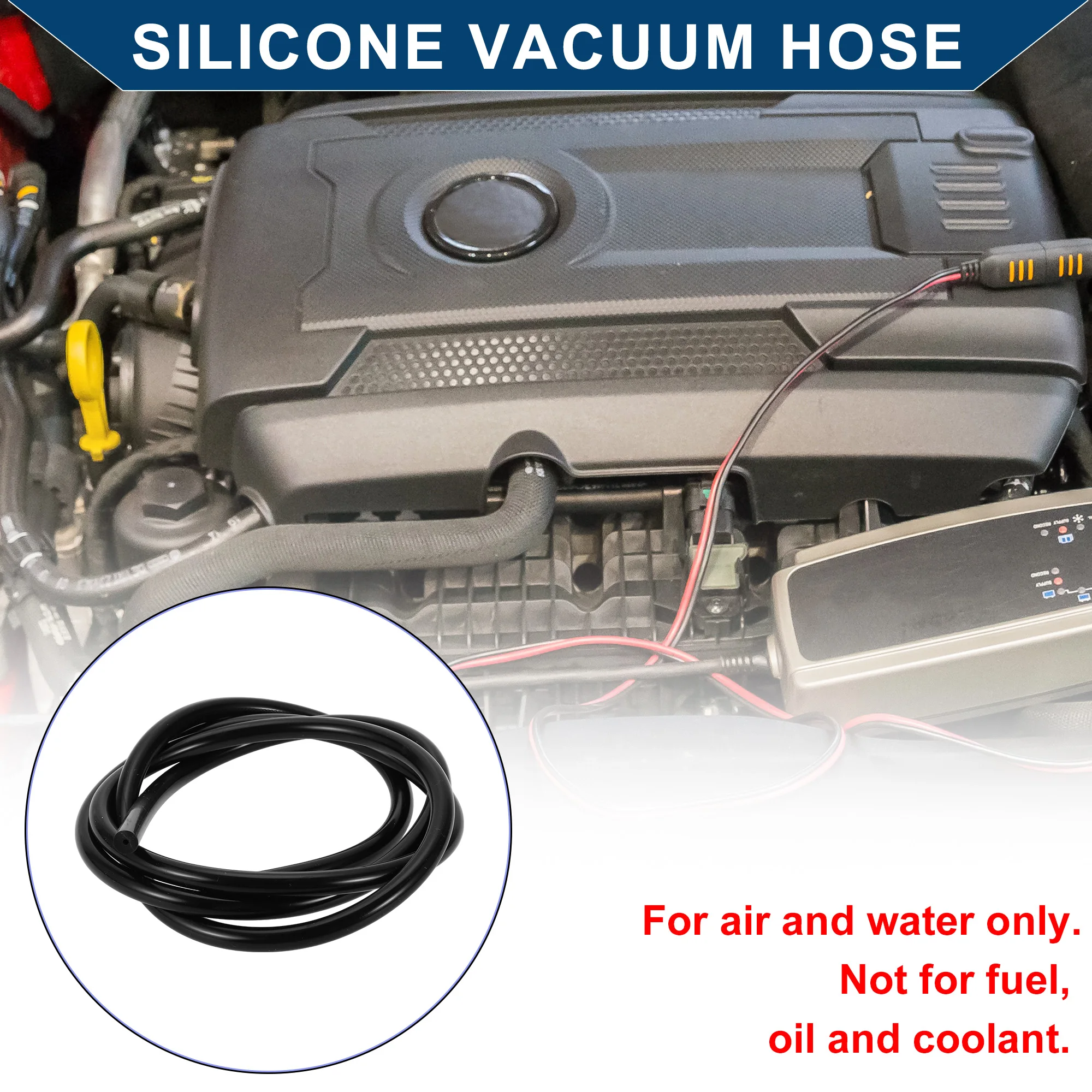 UXCELL-Mangueira Longa De Tubulação De Vácuo De Silicone, Linha De Vácuo Do Motor Do Carro, Alta Temperatura, Espessura de 2-20mm, ID de 3,5mm, 1,52 m, 1,7 m
