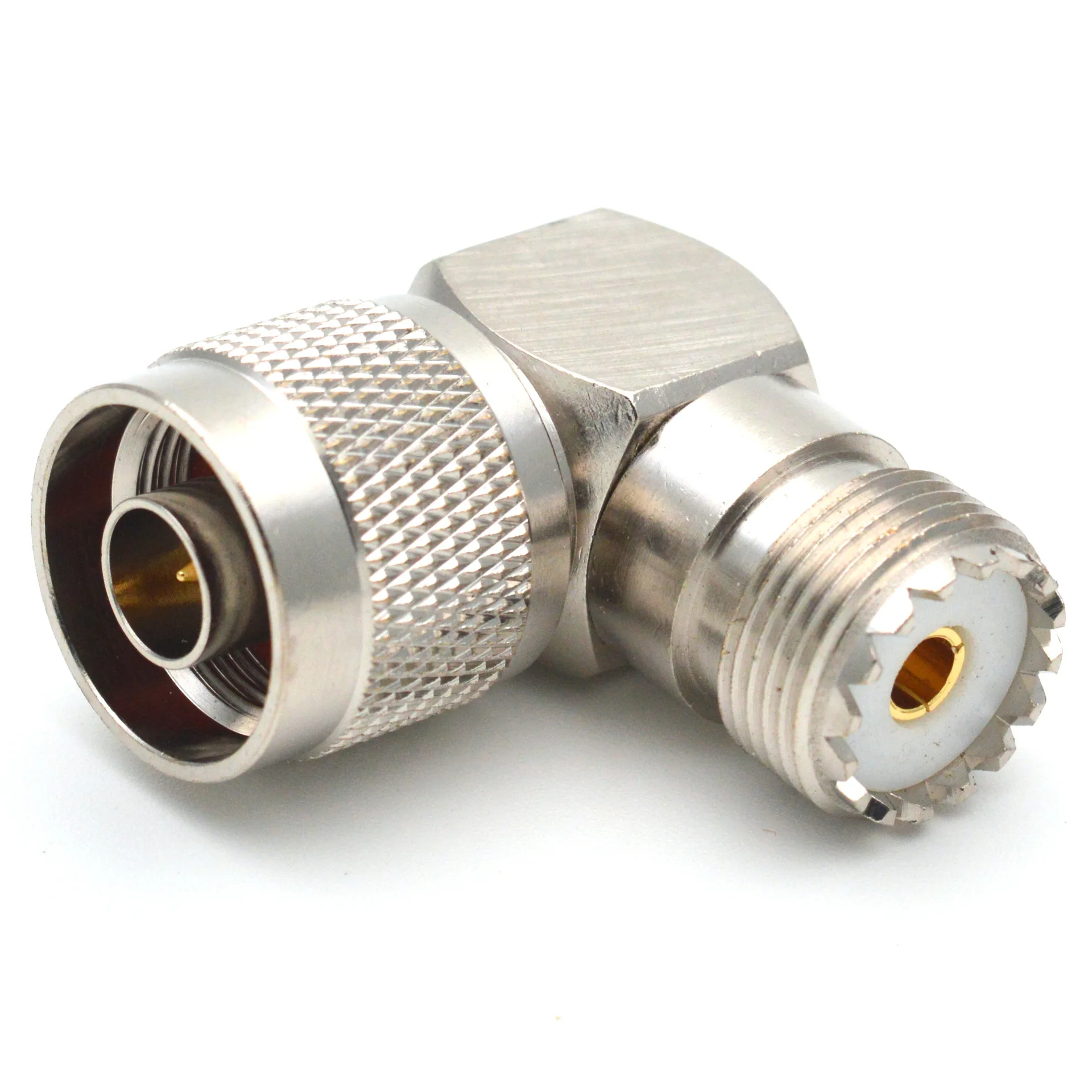 1PC UHF หญิง N ปลั๊กอะแดปเตอร์ 90 องศา SL16 RF COAX Connector มุมขวา SO239 PL259