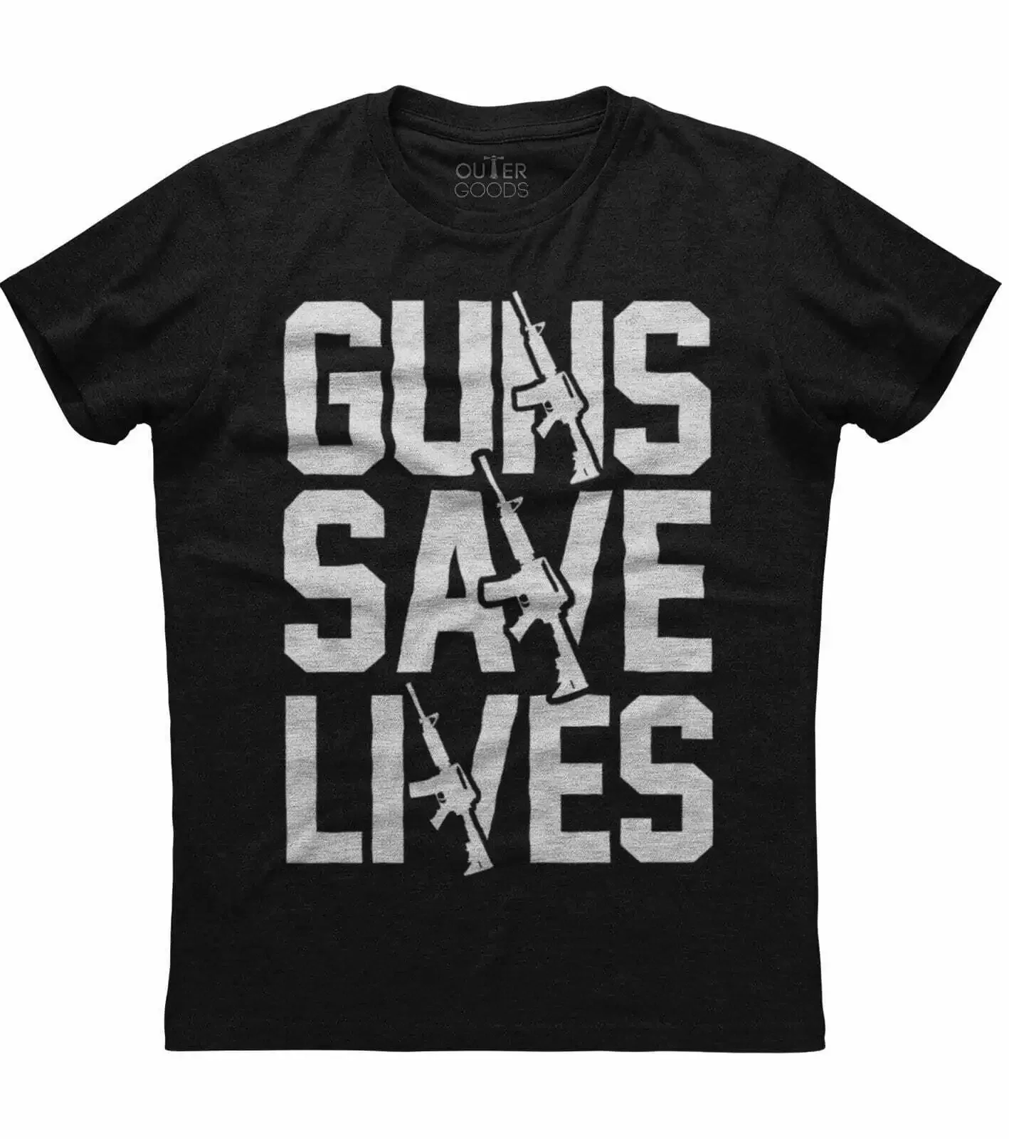 Guns Save Lives, Funny Gun Owner Phrase Letter Printed T-Shirt. Summer Cotton O-Neck Short Sleeve Mens T Shirt New S-3XL