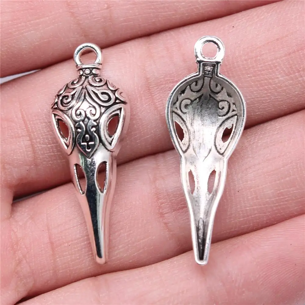 

100pcs Charms Wholesale 35x13mm Skull Beak Skeleton Bird Charms Wholesale DIY Jewelry Findings Alloy Charms