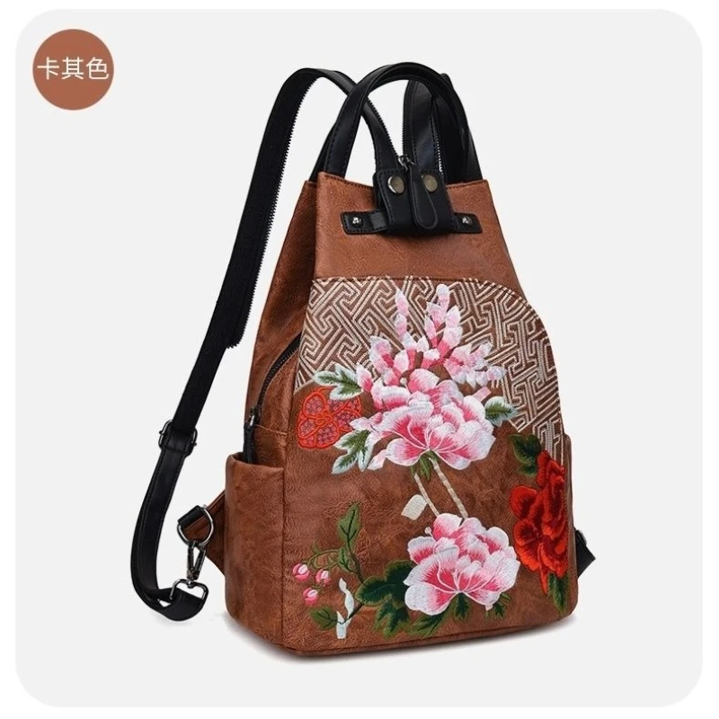 حقيبة ظهر مطرزة Seiko عصرية جديدة لعام 2026 مزخرفة بالذهب المنحني والتطريز بسعة كبيرة وتصميم سحاب مقاس 14 بوصة على ظهره