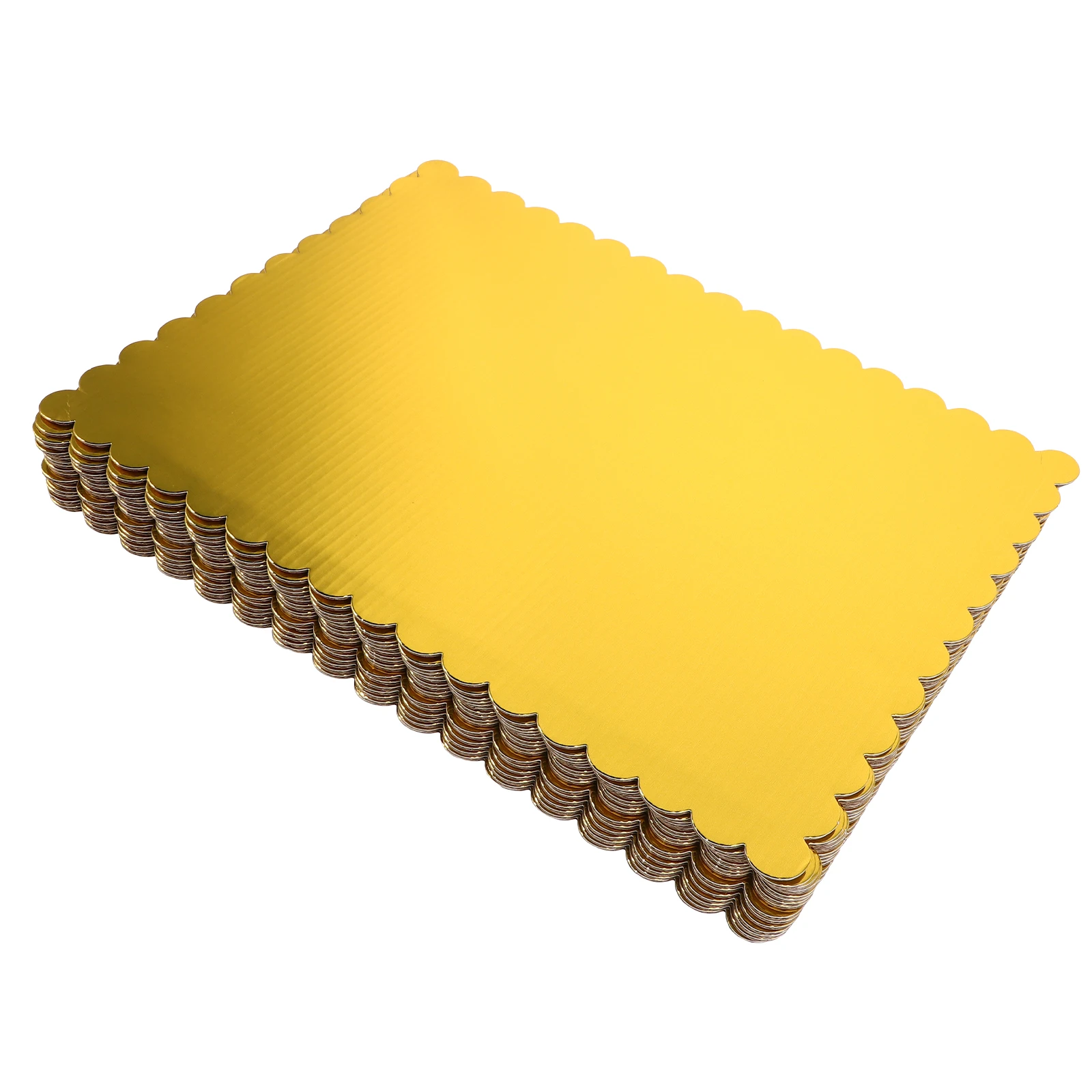 

20 Pcs Cake Corrugated Bottom Holder Pastry Board 10 Inch Single Wall Pad Baking Sheet Transport Drum Golden Scalloped