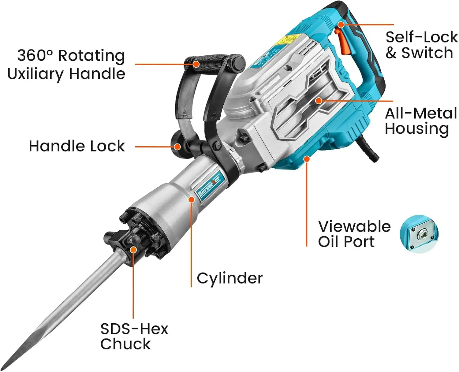 SDS-Hex Demolition Jack Hammer,1-1/8