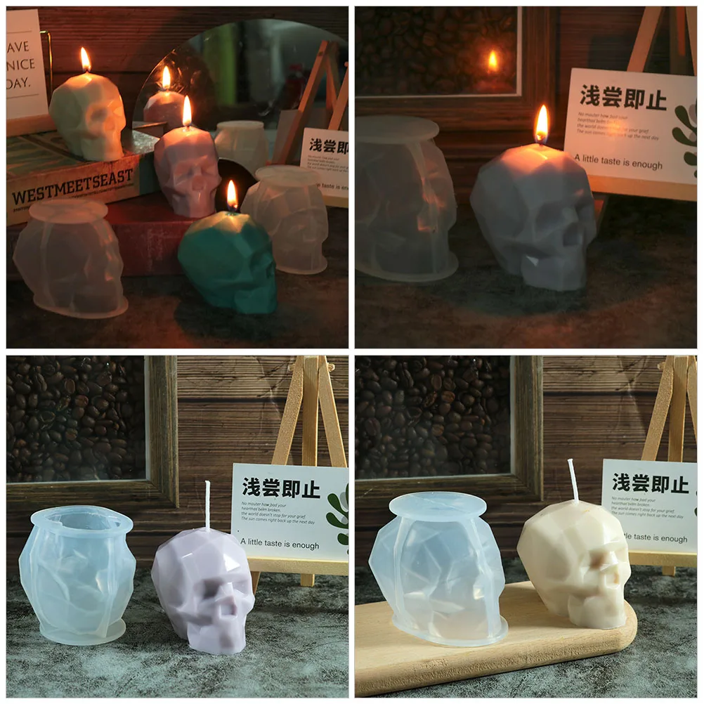 

Face-Section Skull Mold Skull Silicone Mold For Epoxy Resin Crafts Wax Candles Diy Molds Resin Molds Silicone Concrete Clay Wax