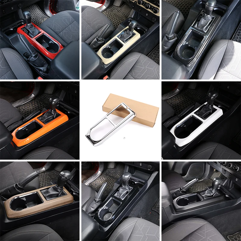 

For Toyota Tacoma 2016-2022 ABS Center Control Shift Panel Frame Cup Holder Decorative Sticker Car Interior Accessories