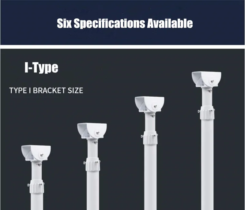 I-Type White Universal Monitoring Telescopic Bracket Bullet Security CCTV Camera Ceiling Mount Bracket Vertical Hoisting Support