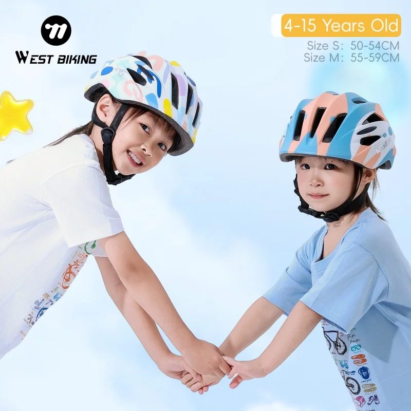 

WEST BIKING Children's Cycling Helmet One-Piece Molding Protective Helmet Outdoor Skating MTB Bike Safety Cap Bike Accessories