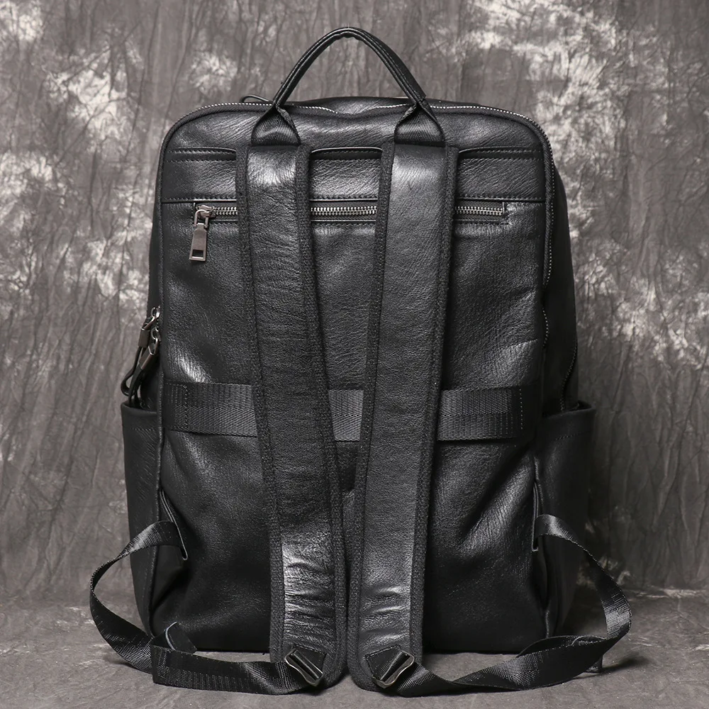 Mochila de cuero genuino negro - Leather Work Rucksack Mens reseña y precio