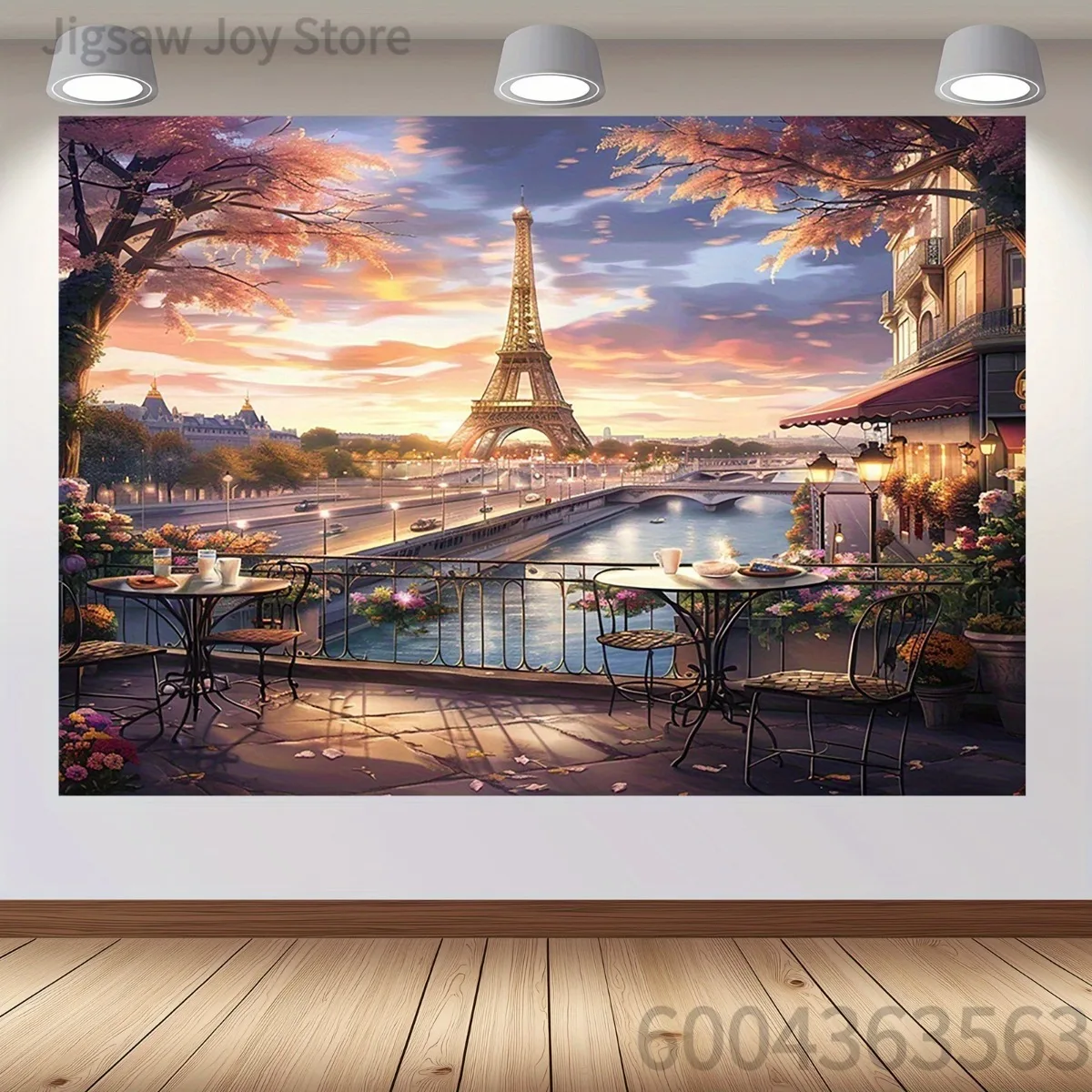 Paris Eiffel Tower Oriental Pavilion Waterfall Heart Cloud Landscape Jigsaw Puzzle 500-2000P Paper Puzzle Home Wall Art Gift