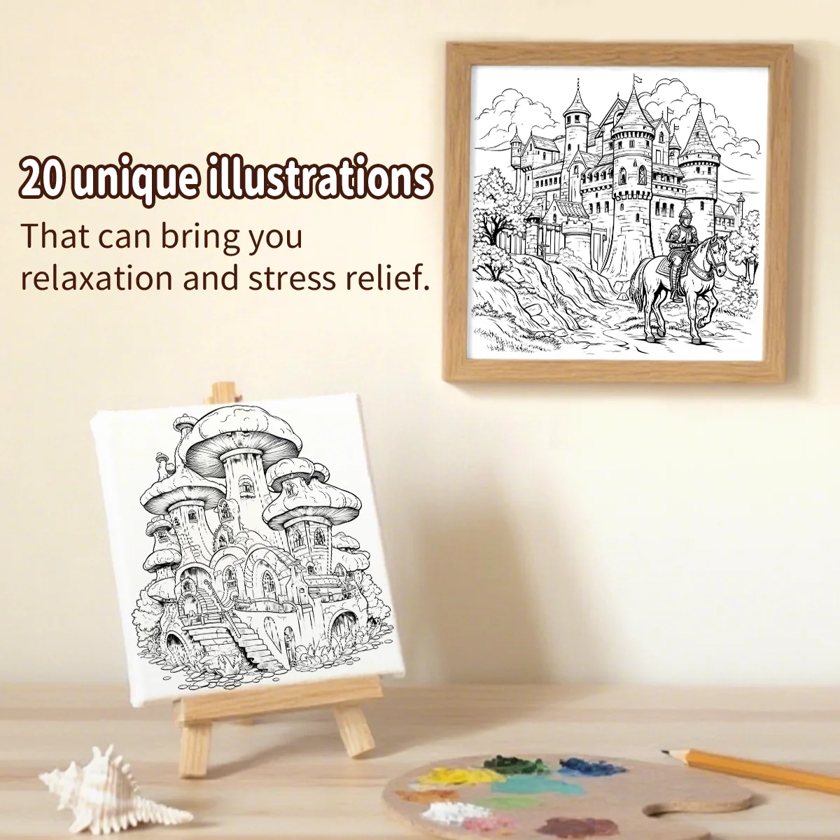  Märchenschloss-Malbuch für Erwachsene - Entspannende Magische Muster, Anti-Stress Kunsttherapie-Zeichenbuch für Fantasy-Fans – Detail 7