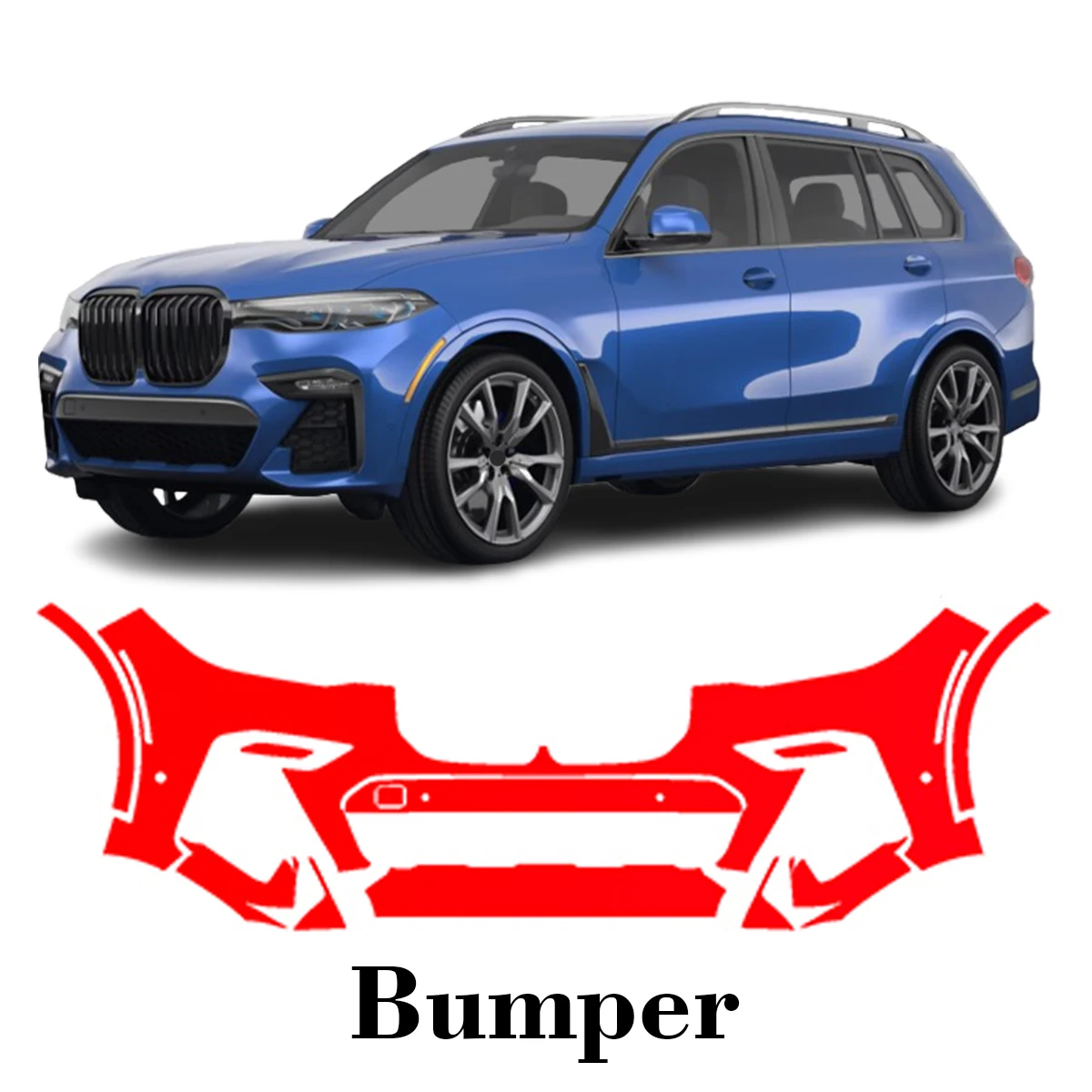 

Автомобильная предварительно вырезанная защитная пленка для краски, передний бампер, защита от царапин, внешний ТПУ PPF для BMW X7 M-Sport 2019-2022