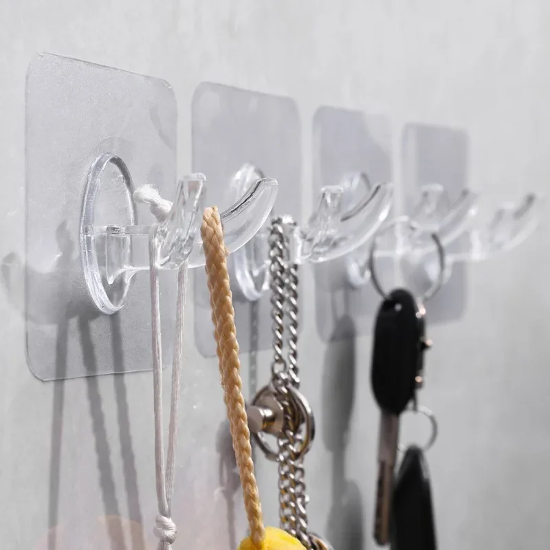 10/20PCS Adhesive Razor Hook Transparent Door Wall Hook Shaving Shaver Shelf Storage Holder Towel Key Rack Bathroom Organizer