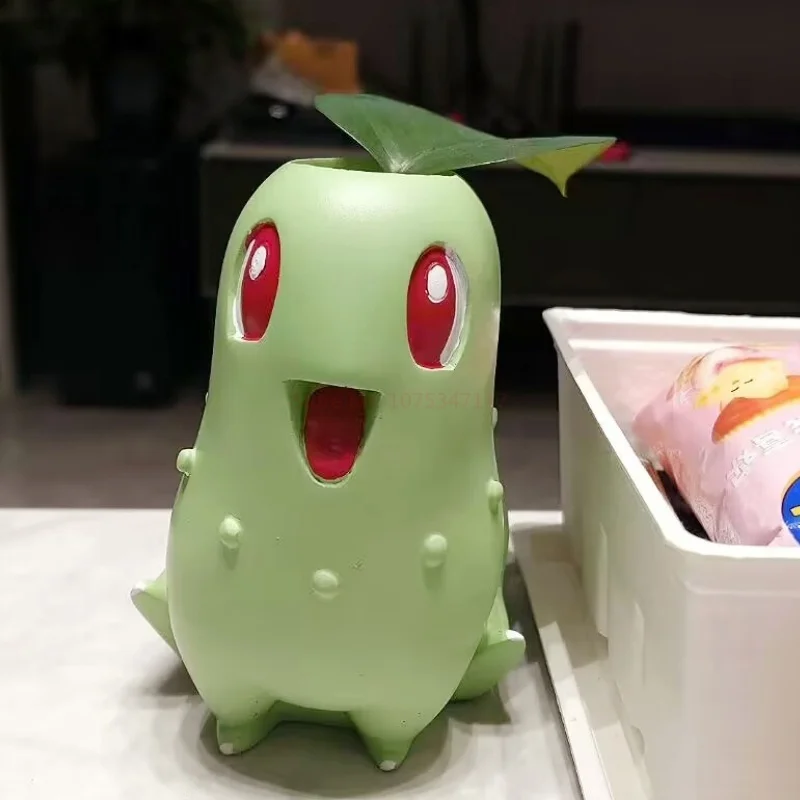 Pokemon Chikorita Kawaii sadzarka doniczka kreatywna doniczka Chikoritas statua wazon ozdoby model figurki wystrój prezenty zabawka