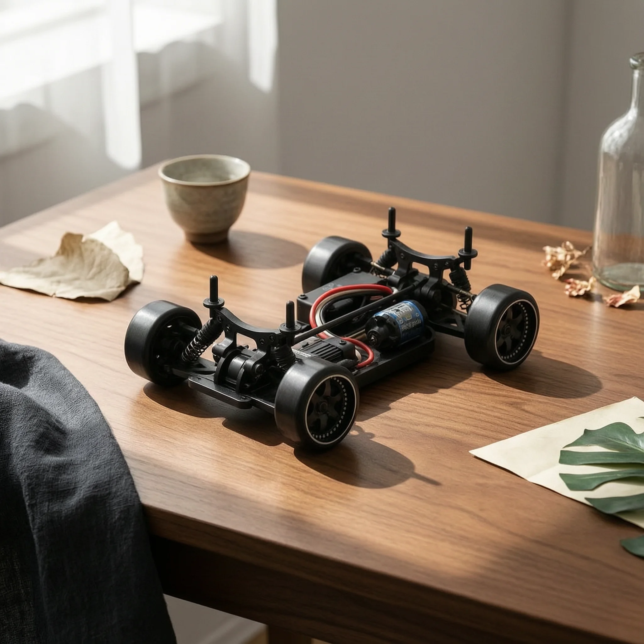 4 Pieces RC Drift Wheel with Tire Multi-Spoke RC Tires with Rims Drifting Wear-Resistant for Hobbyists, Indoor Tracks