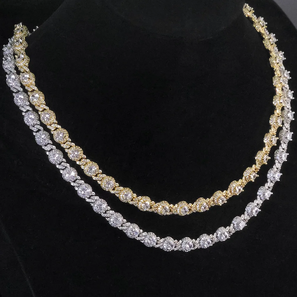ESKEEM 7.5mm Full Iced Out Black Diamond Chain Necklace Hip Hop Jewelry Black Plating with Black CZ Women Choker Gift view 6