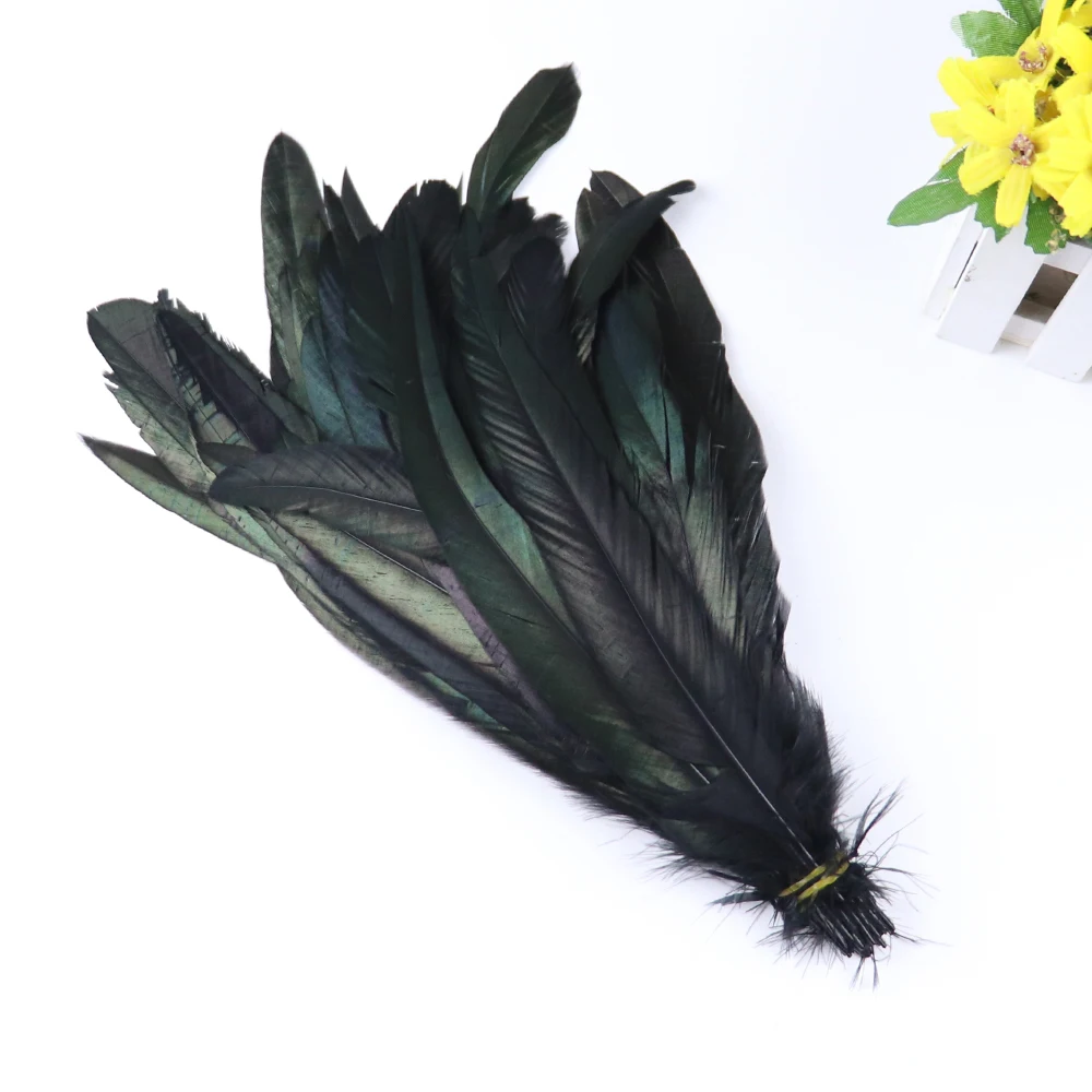 25-30cm Dyed Chicken Feathers Tail 20 Pcs/Bags High Quality Rooster Feather for Clothing Creative Decoration Accessories Plumes