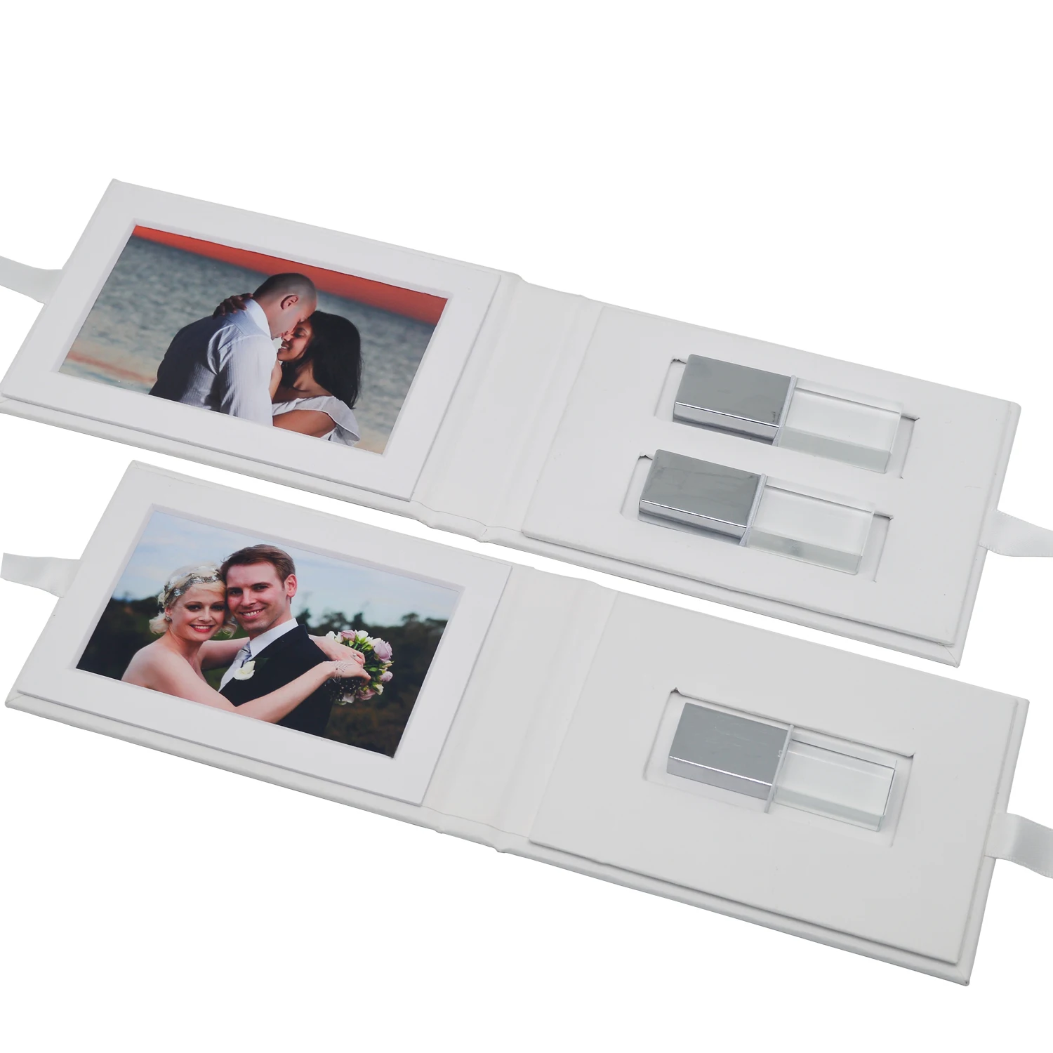 Personalized White Paper USB Case Packaging-Handmade Custom Logo Paper USB Box With Photo Window  - Flash Drive Packaging