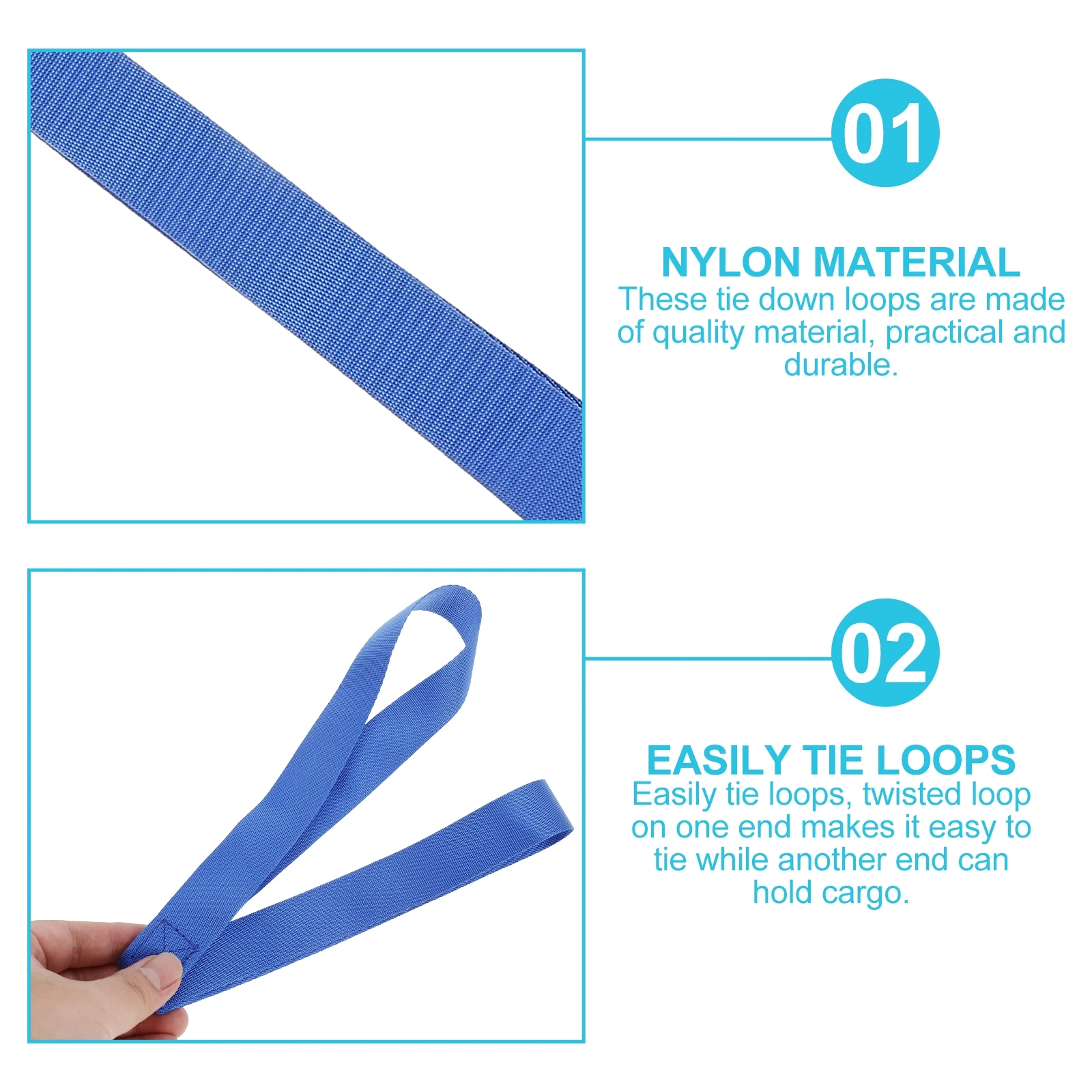 

6pcs Tie Down Straps Heavy Duty Soft Loops Secure Trailering Loops Secure Motorbike Trailering Vehicles Equipment
