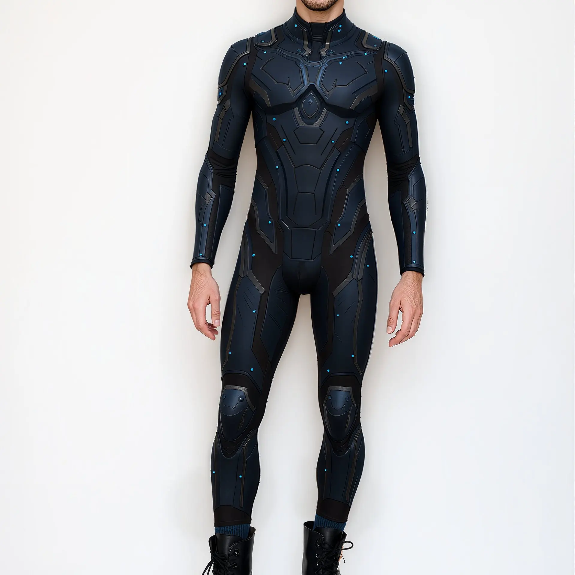 Herren Halloween Cyberpunk Jumpsuit 3D Digitaldruck Roboter Zentai Erwachsenen Cosplay Catsuit Bodysuit Karneval Rennrad Kostüm – Detail 12