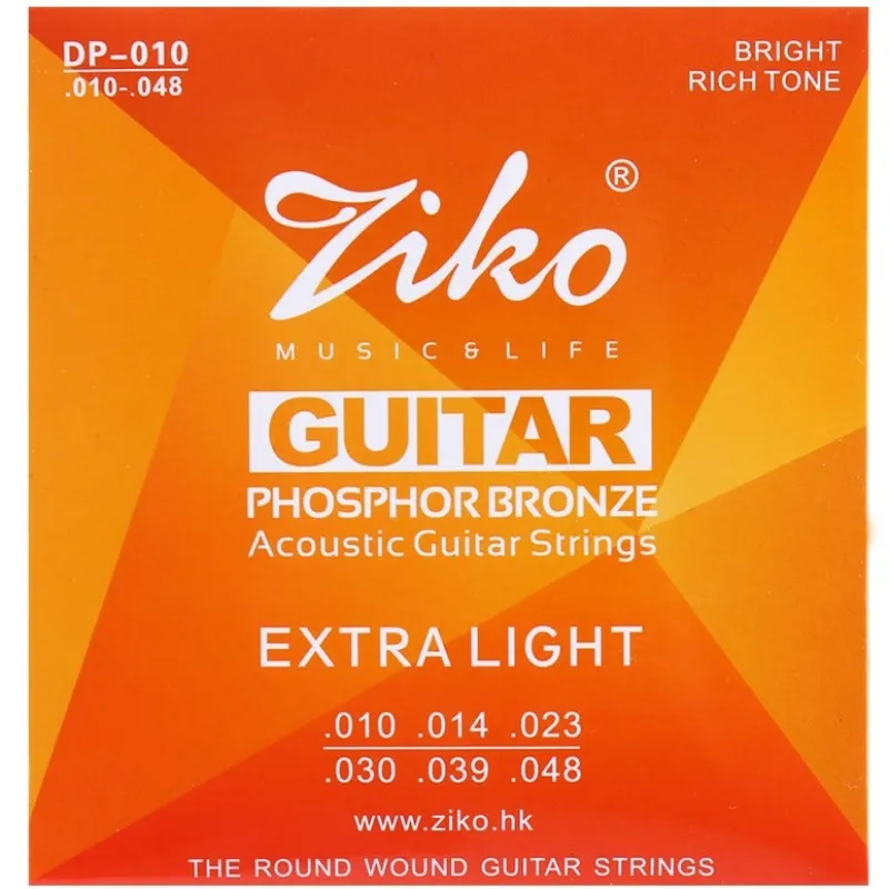 ZIKO Acoustic Guitar Strings Set DP 010 / 011 / 012 Steel Core Phosphor Copper String Folk Guitar Accessories