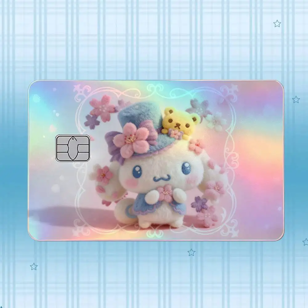 C-Cinnamoroll Laser-Holografischer Karten-Skin-Aufkleber für Kredit- und Debitkarten – 4 Stück/Set, wasserfester, kratzfester Schutz – Detail 14